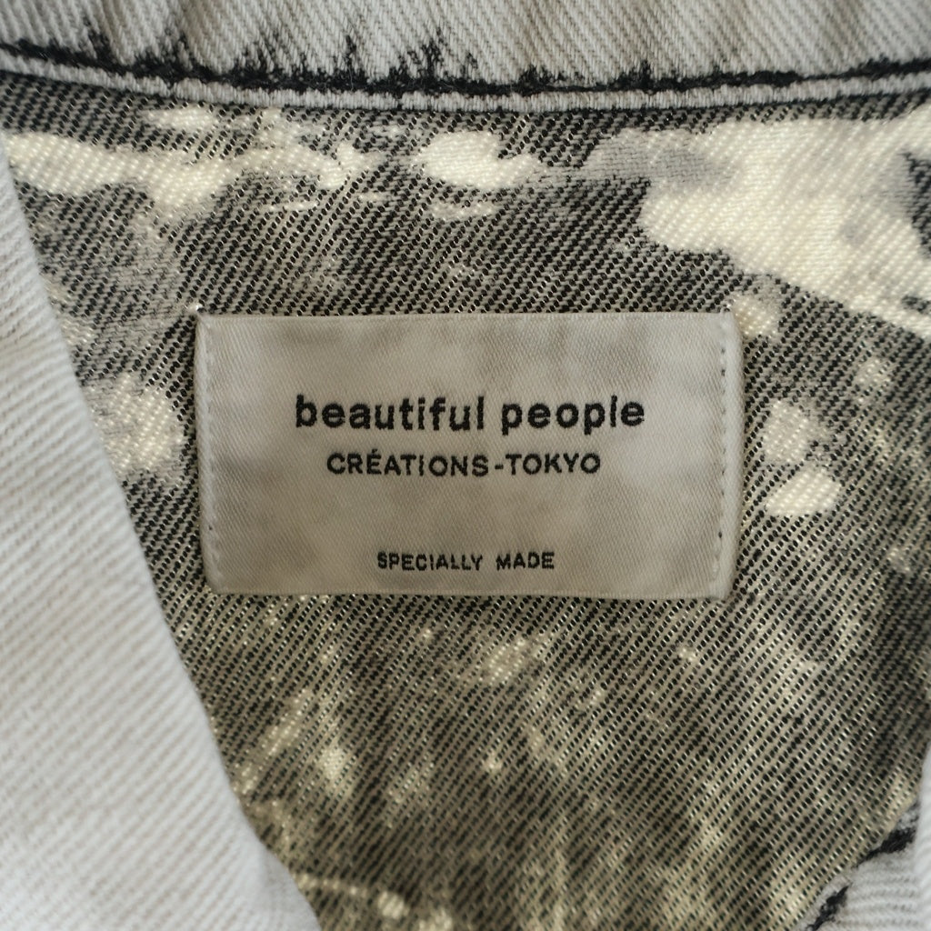 beautiful people(ビューティフルピープル) double-end left hand twill denim blouson ブリーチデニム 2WAY デニム トラッカージャケット ホワイト 1515102026
