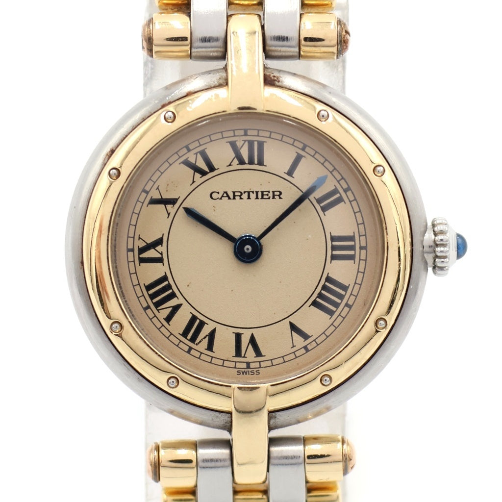 Cartier(カルティエ) パンテールSM ラウンド 3ロウ アイボリー文字盤 クォーツウォッチ 腕時計 シルバー/イエローゴールド 84084244 レディース