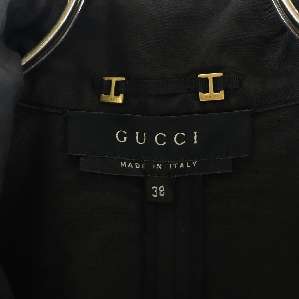 GUCCI(グッチ) ベルテッド ロングトレンチコート ブラック #38 118107 ZF073 レディース