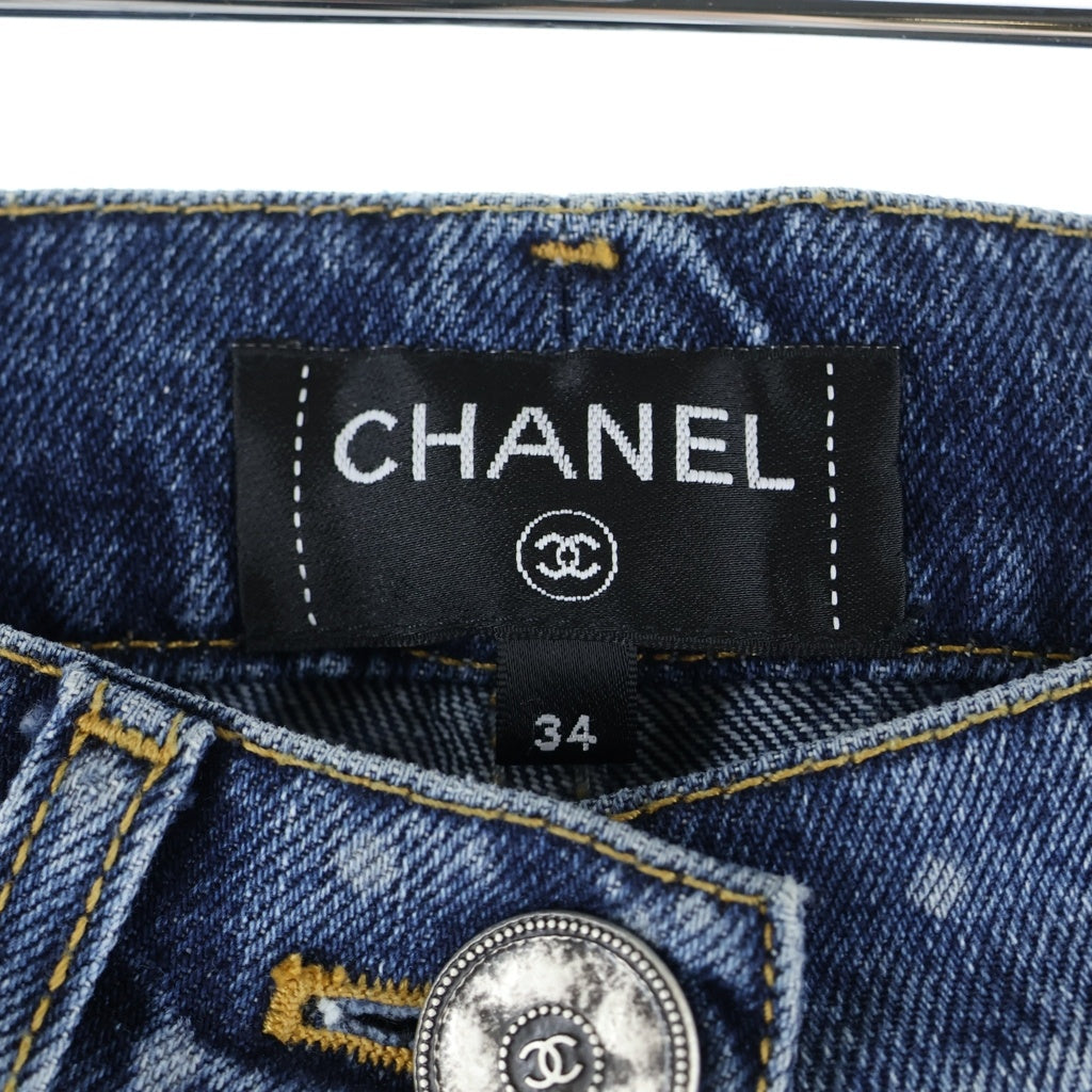 CHANEL(シャネル) ココマーク デニムバギーパンツ インディゴブルー #34 P7450V66048 レディース
