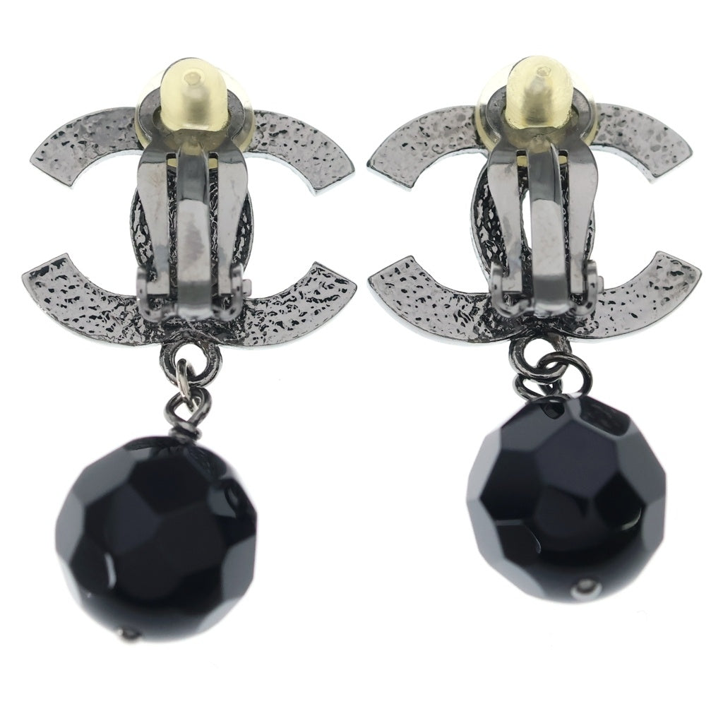 CHANEL(シャネル) ココマーク ブラックストーン ガンメタル イヤリング 10V シルバー/ブラック レディース