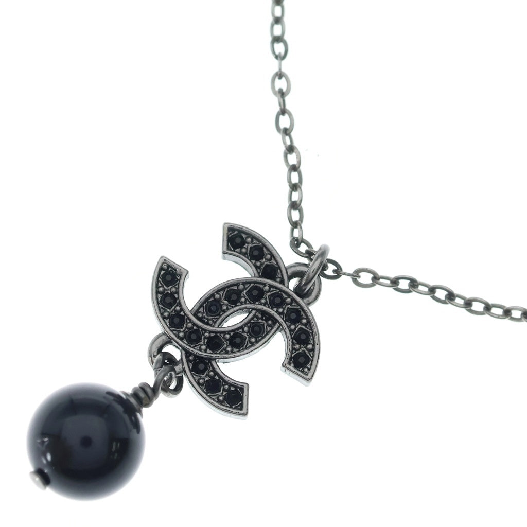 CHANEL(シャネル) ココマーク ラインストーン パール ネックレス 16A ブラック レディース