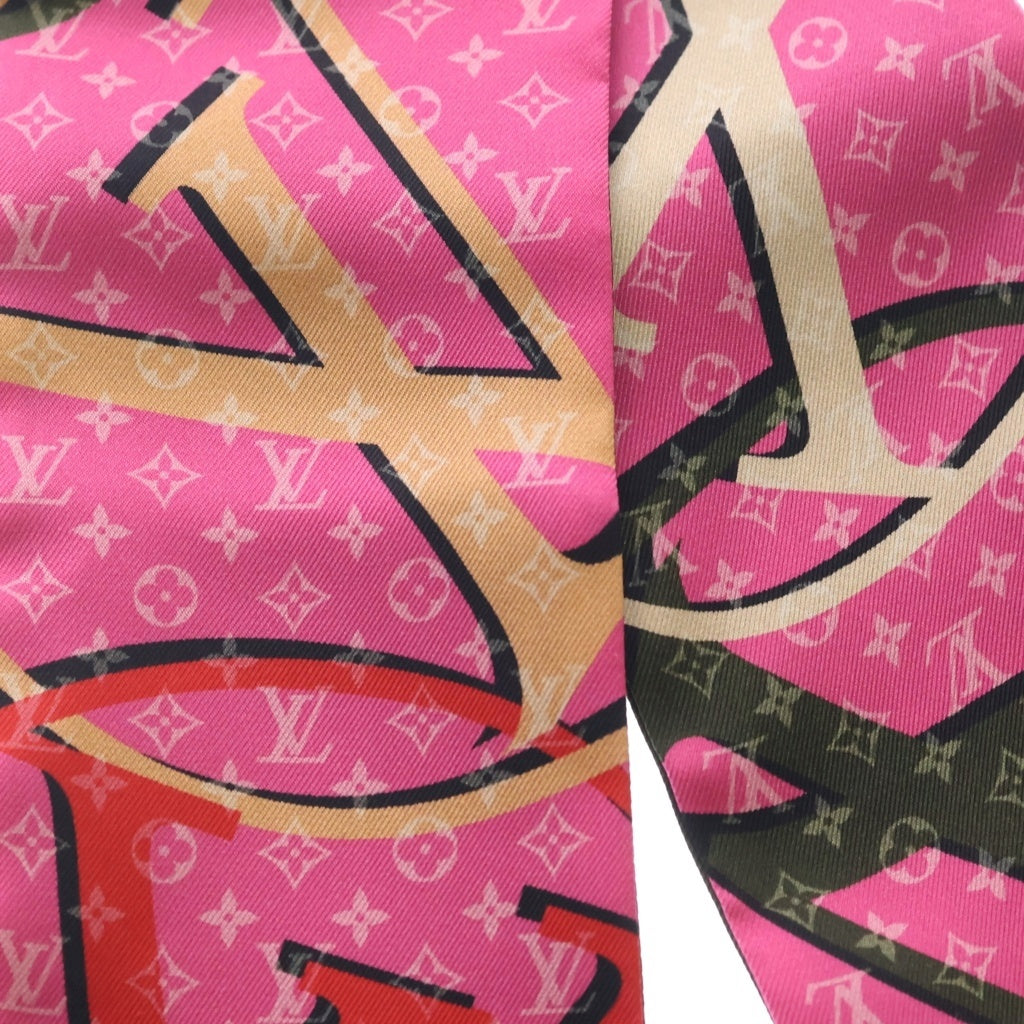 LOUIS VUITTON(ルイヴィトン) バンドー・プラネット シルク スカーフ M77320 ピンク/カーキ レディース