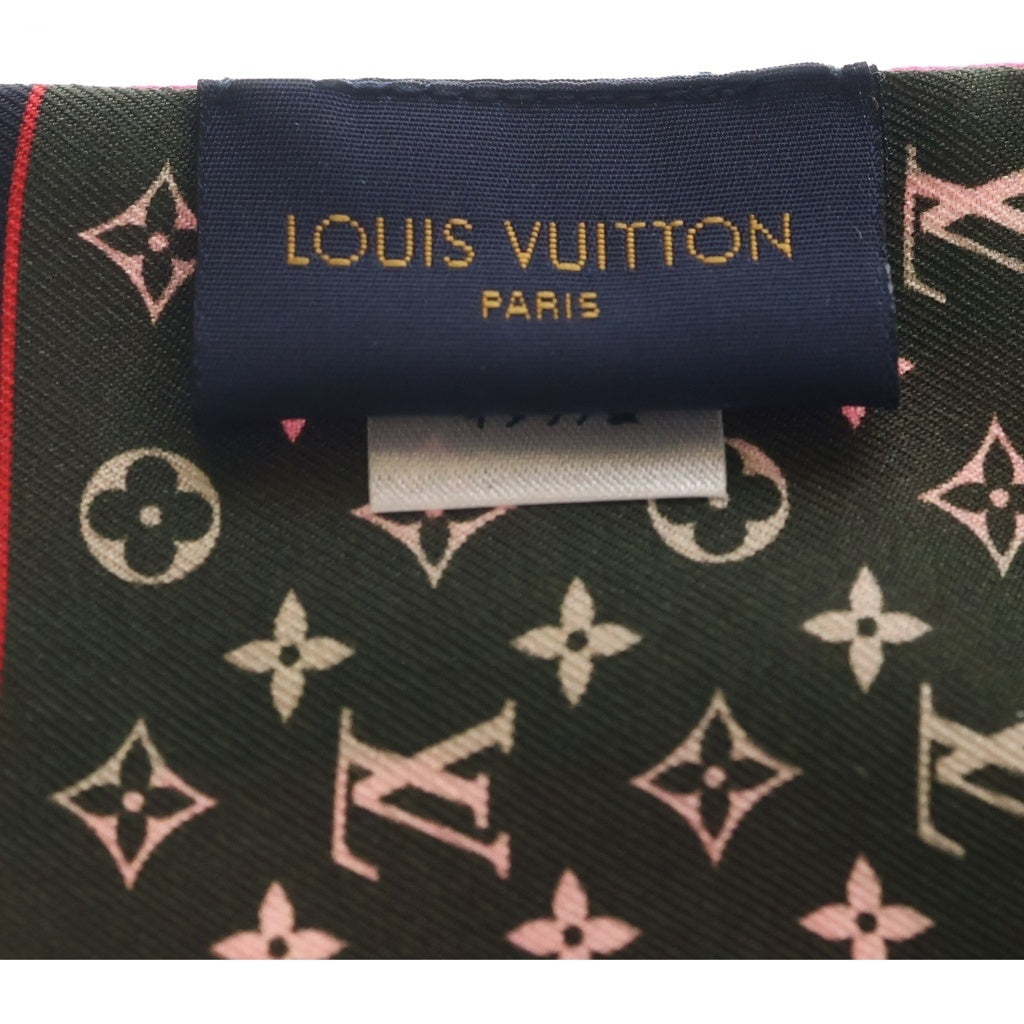 LOUIS VUITTON(ルイヴィトン) バンドー・プラネット シルク スカーフ M77320 ピンク/カーキ レディース