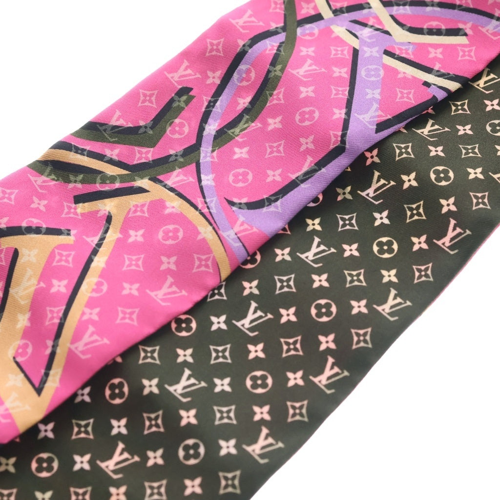 LOUIS VUITTON(ルイヴィトン) バンドー・プラネット シルク スカーフ M77320 ピンク/カーキ レディース