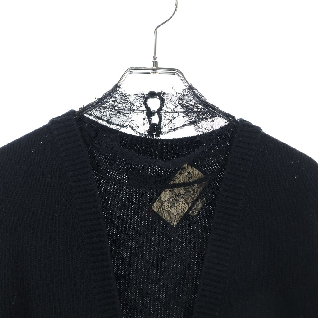 GUCCI(グッチ) Vネックニットワンピース レース ブラック 717540 #XS レディース