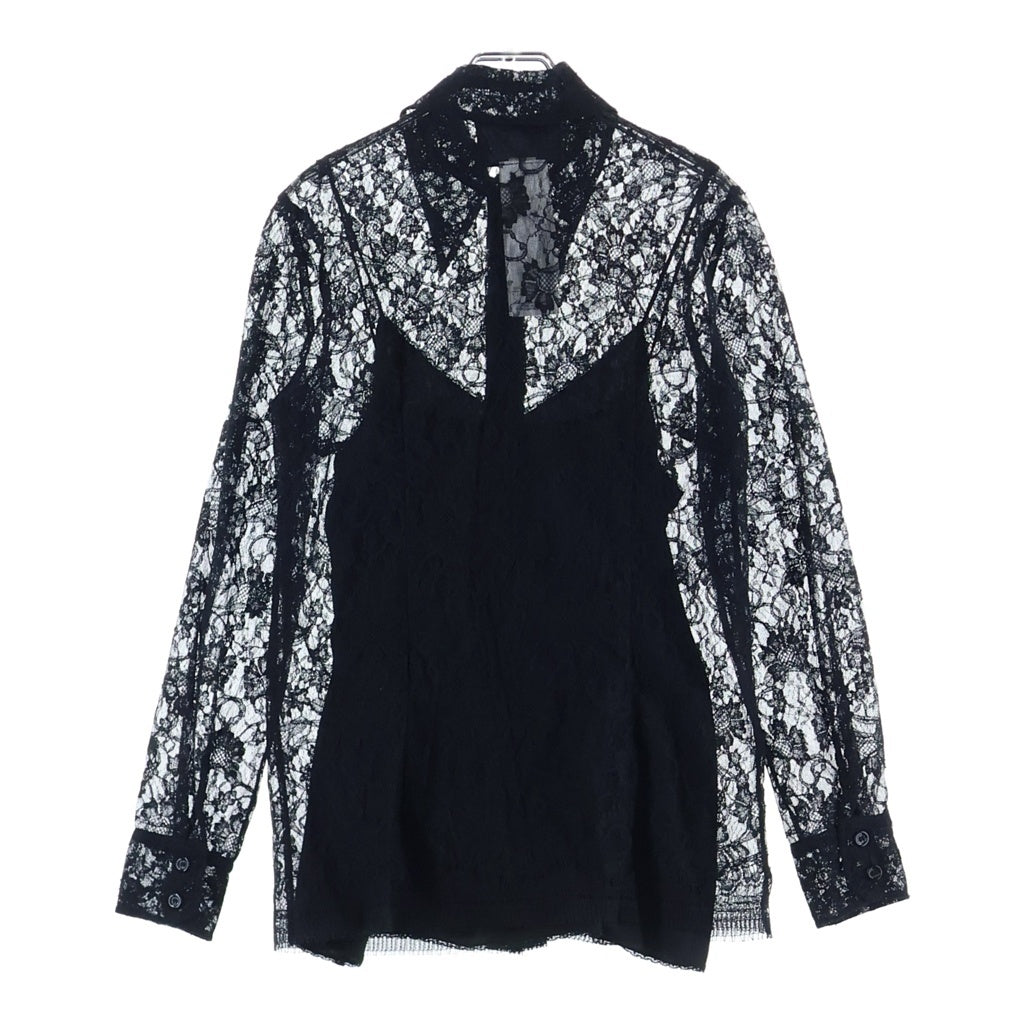 GUCCI(グッチ) レースロングスリーブシャツ キャミソール ブラック #36 681227 レディース
