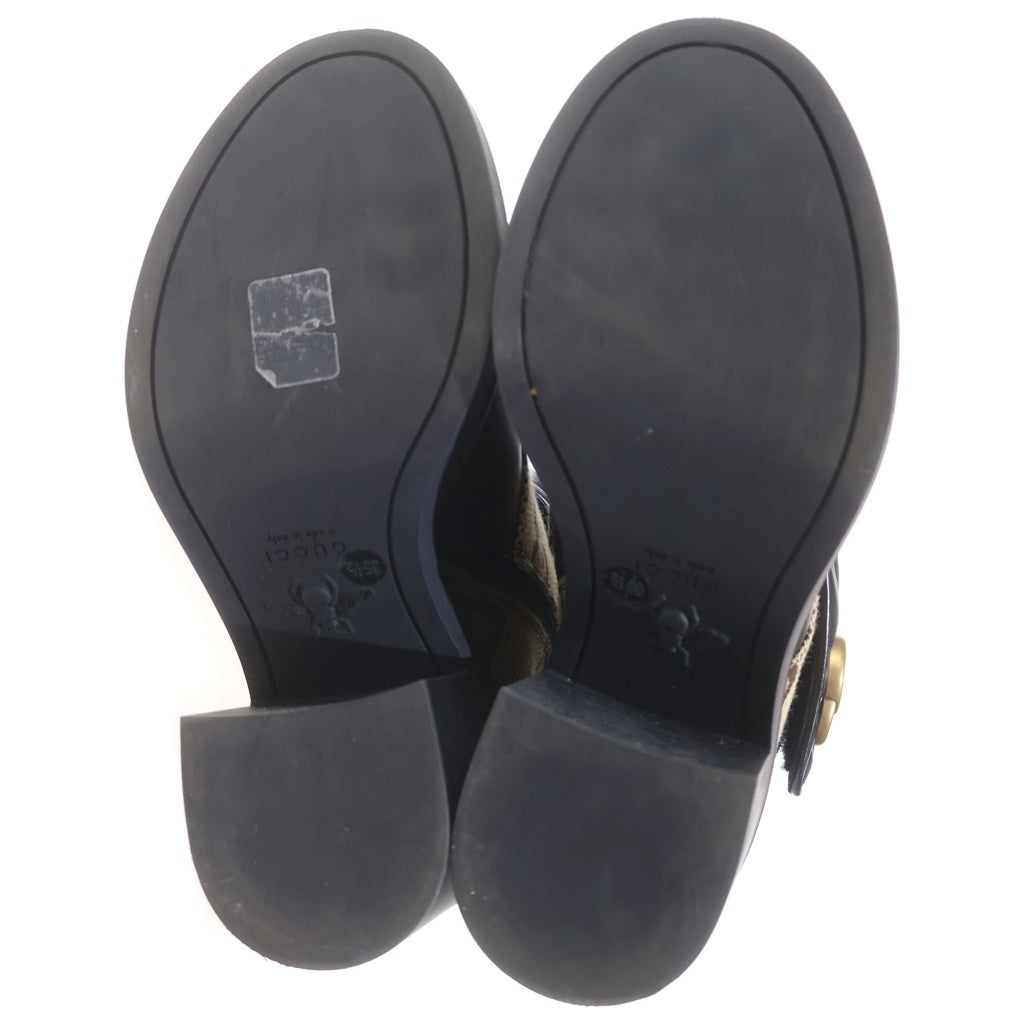 GUCCI(グッチ) ジャンボGG GGマーモント GGキャンバス レースアップ アンクルブーツ ベージュ 719849 #35 1/2 レディース