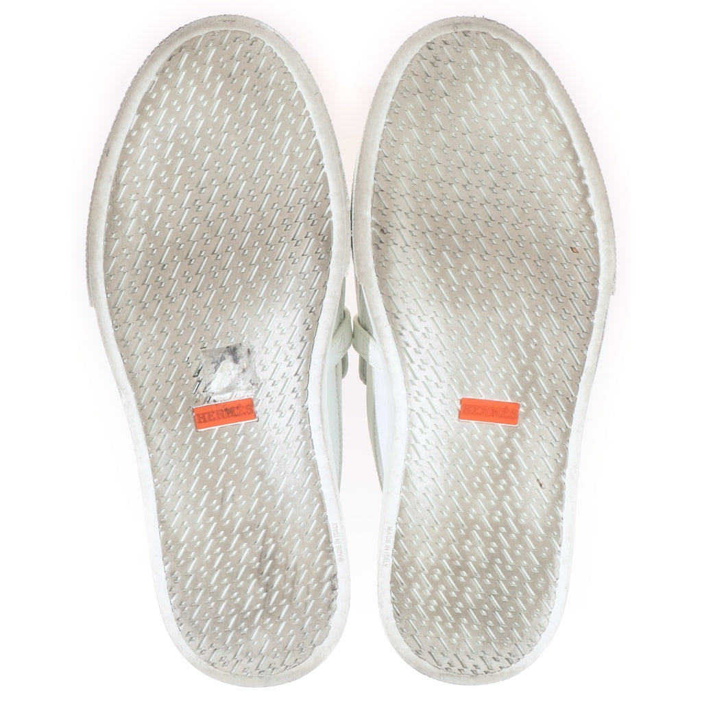 HERMES(エルメス) ゲーム ケリー金具 フリンジ スリッポン レザーシューズ ホワイト #40 レディース