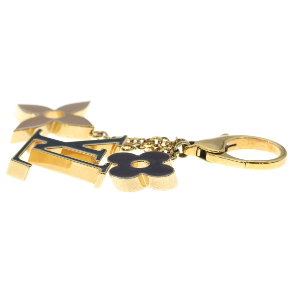 LOUIS VUITTON(ルイヴィトン) フルール ドゥ モノグラム バッグチャーム キーホルダー M67119 ゴールド/ブラック/ベージュ レディース