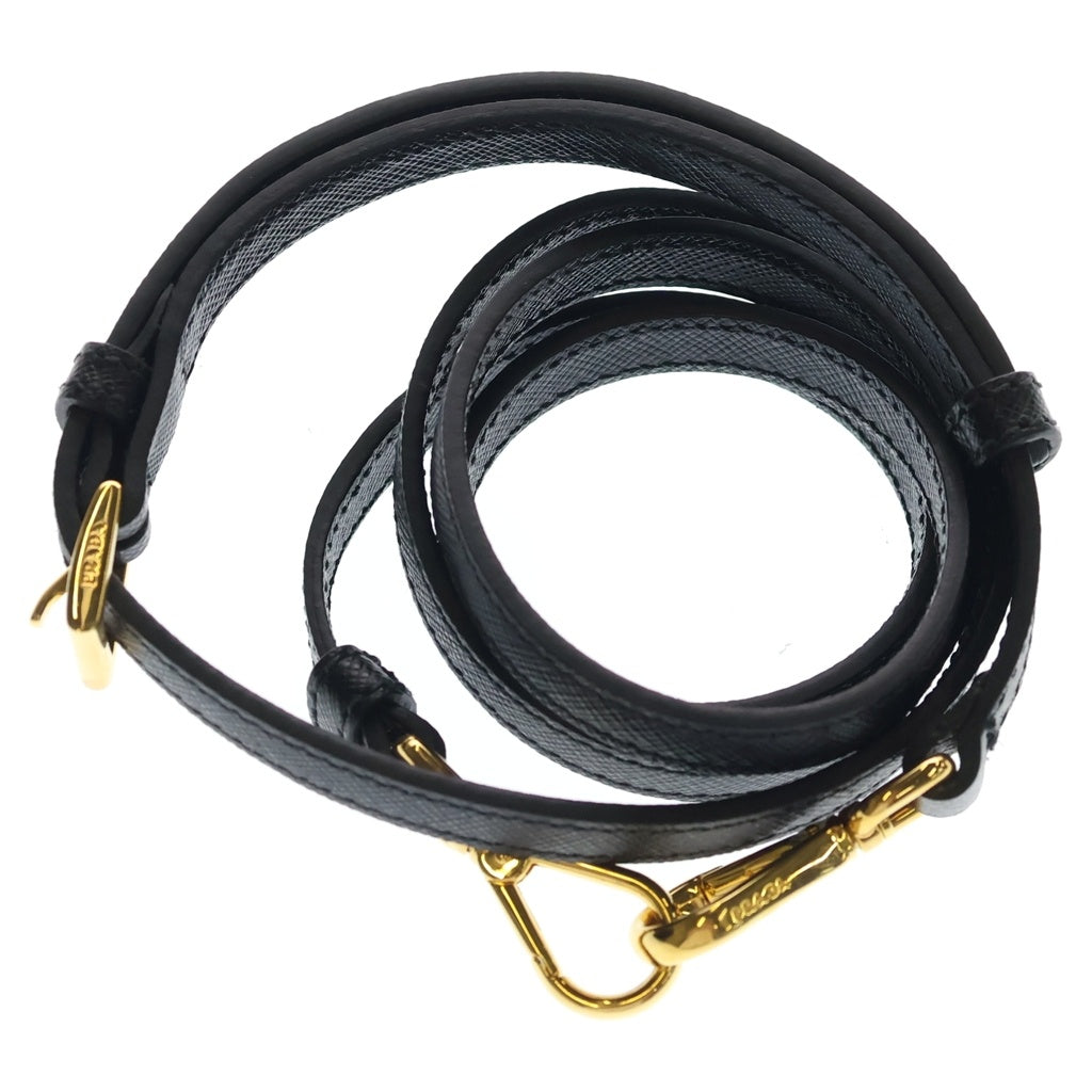 PRADA(プラダ) プロムナード サフィアーノ レザー ゴールド金具 2WAY ハンドバッグ ショルダーバッグ ブラック レディース