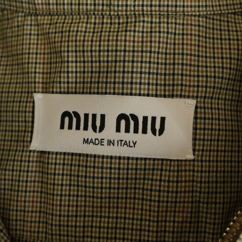 miumiu(ミュウミュウ) チェック シャツジャケット ロゴ ジップアップ MK1905 レディース
