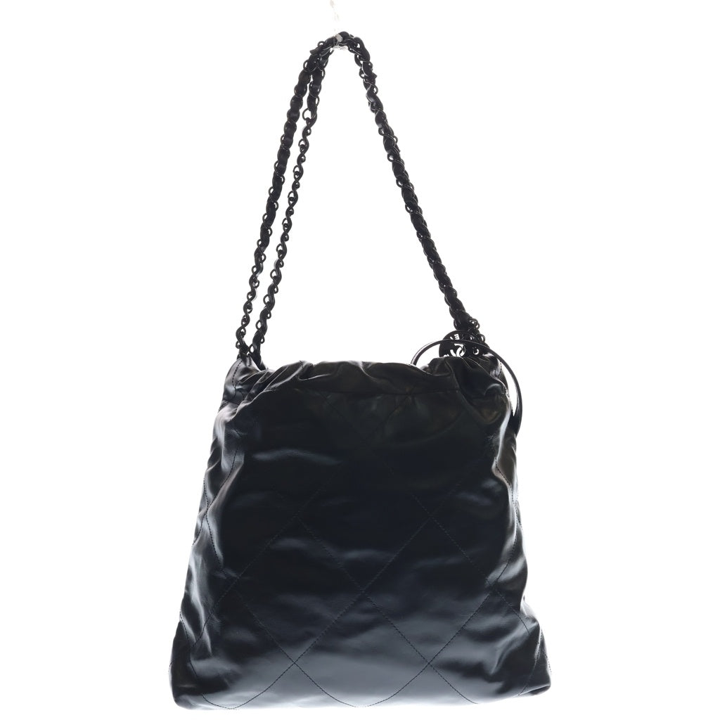 CHANEL(シャネル) シャネル22 スモール カーフスキン レザー ソーブラック チェーンショルダーバッグ AS3980 ブラック レディース