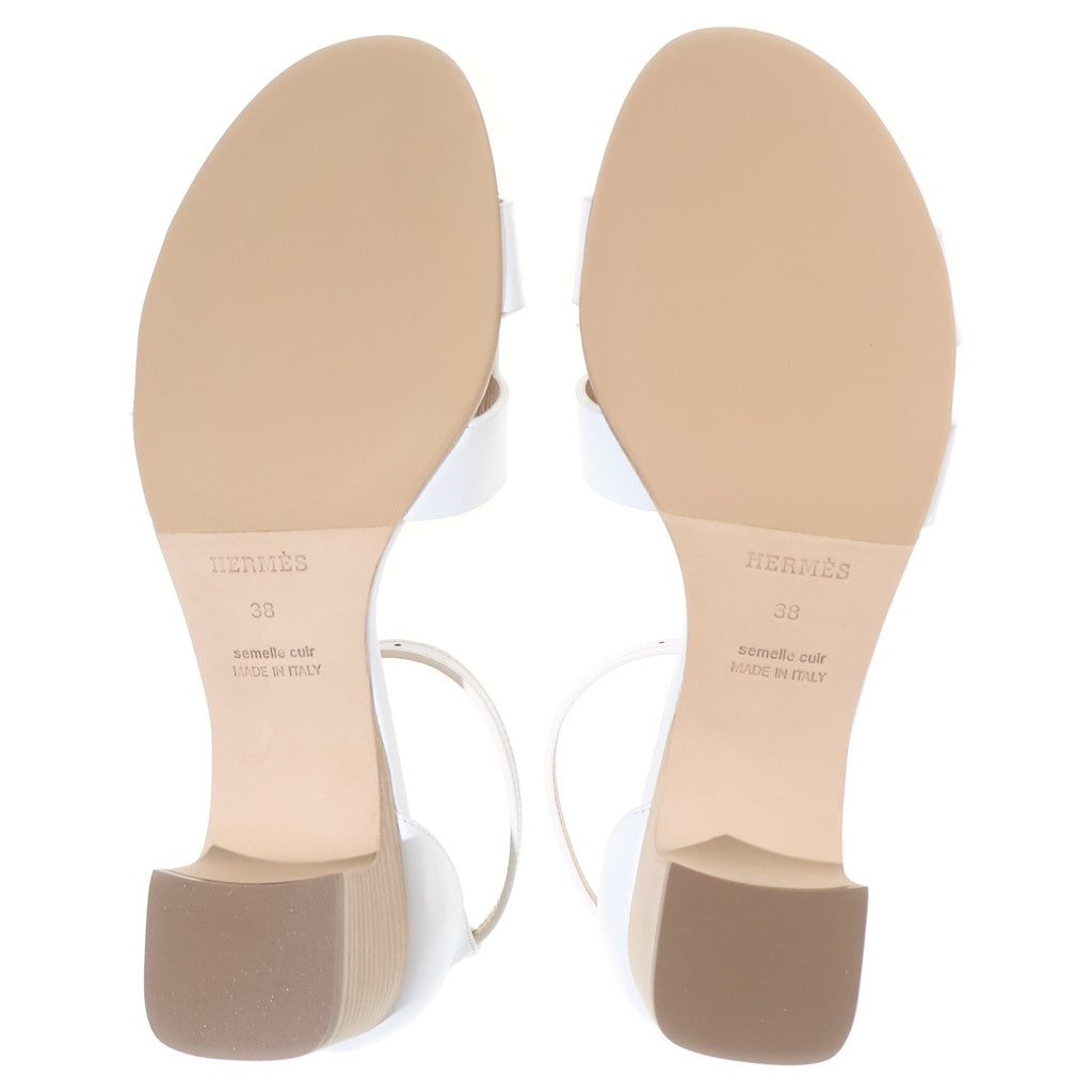 HERMES(エルメス) Encens 50 Sandal アンサン Hロゴ ストラップサンダル ウェッジソール レザー ホワイト DN5221119Z2507 レディース