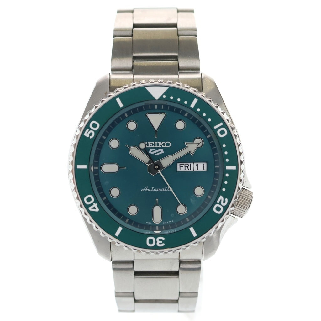 SEIKO(セイコー) 5スポーツ デイデイト 裏スケ SS/AT ステンレス オートマ 自動巻き 腕時計 4R36-07G0 緑文字盤