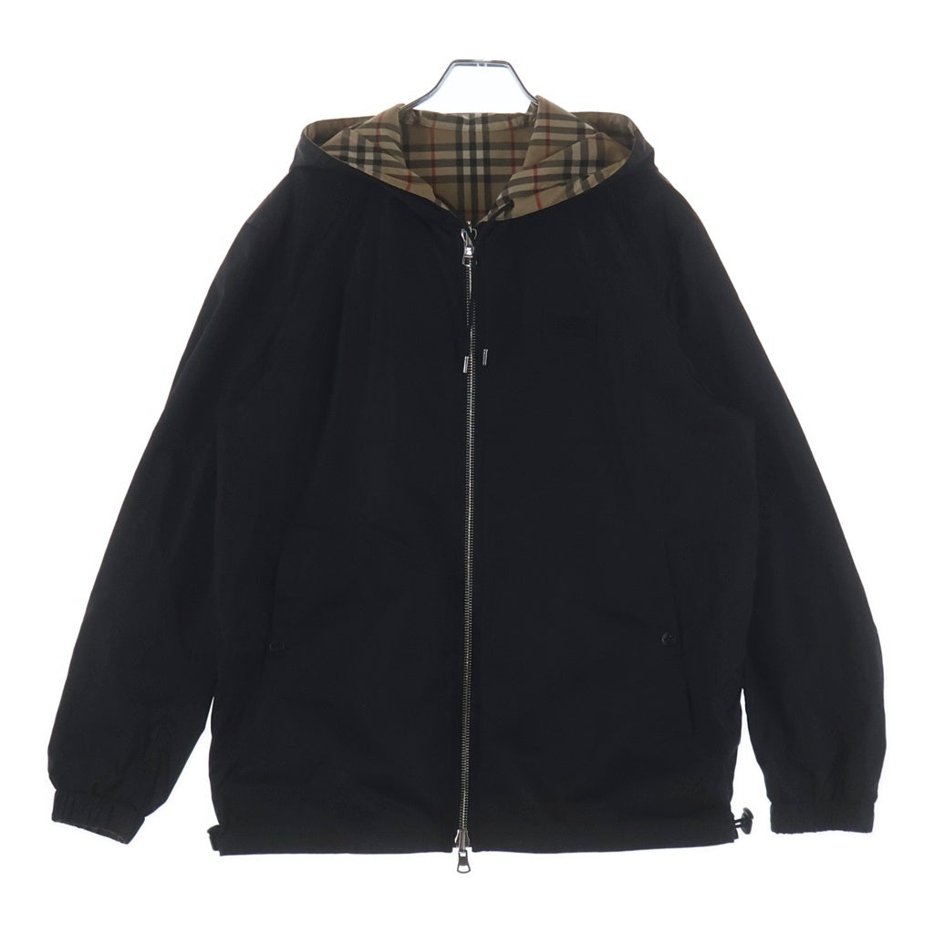 BURBERRY(バーバリー) ナイロン ノヴァチェック リバーシブルパーカー フーディー ジップアップ ブラック/ブラウン 8027097