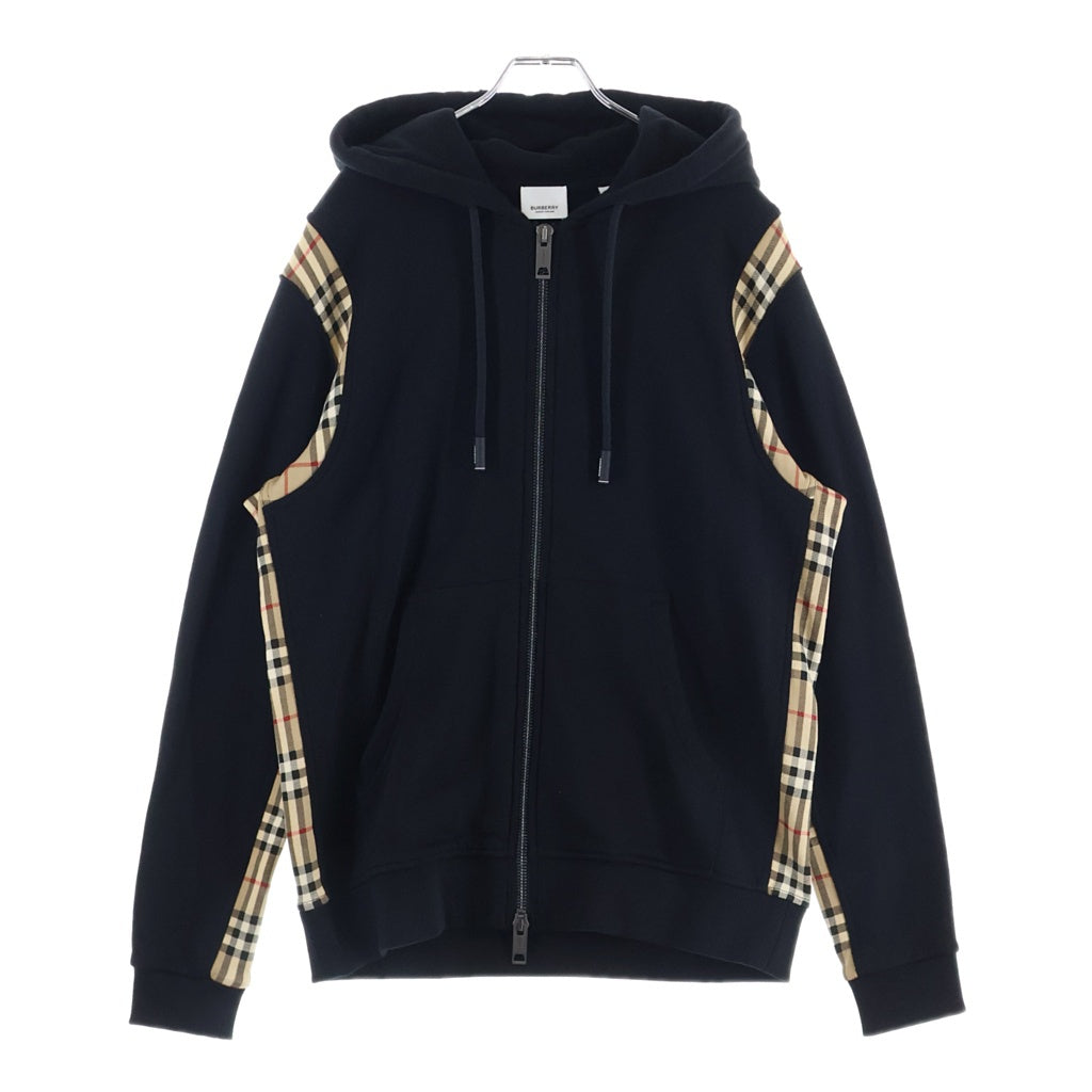BURBERRY(バーバリー) ノバチェック ジップフーディー パーカー ブラック #S