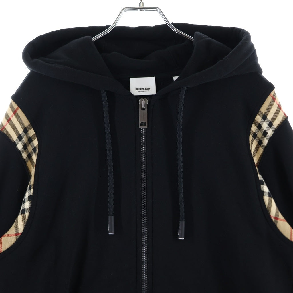 BURBERRY(バーバリー) ノバチェック ジップフーディー パーカー ブラック #S