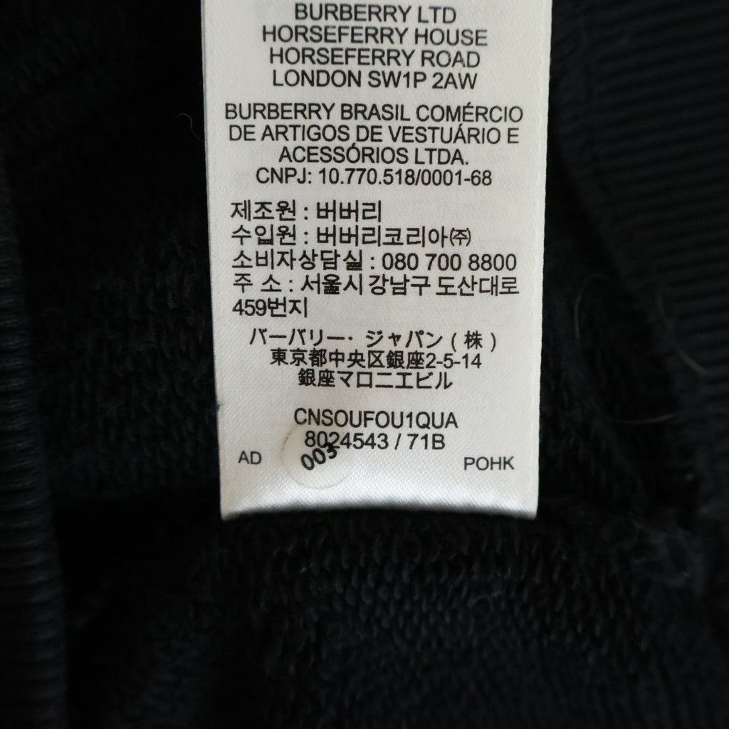 BURBERRY(バーバリー) ティッシ期 ヴィンテージチェックパネル オーバーサイズ スウェットジップアップパーカー フーディー ブラック 8024543