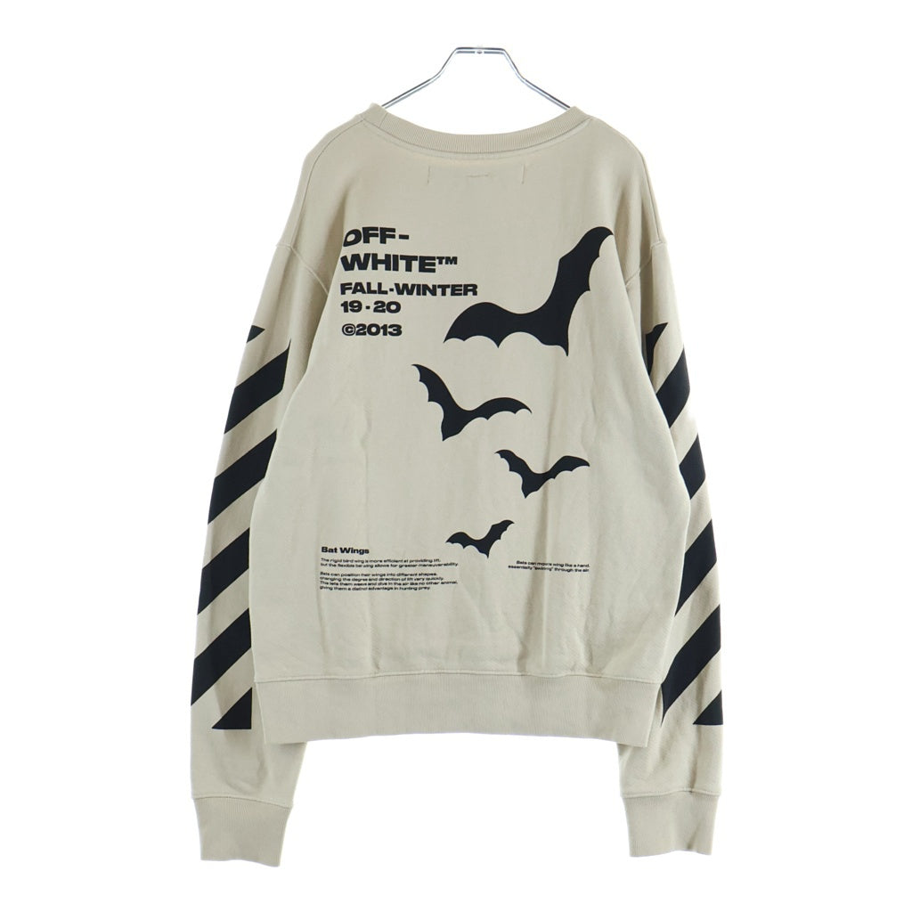 OFF-WHITE(オフホワイト) フロントプリント クルーネックトレーナー スウェット ベージュ #M