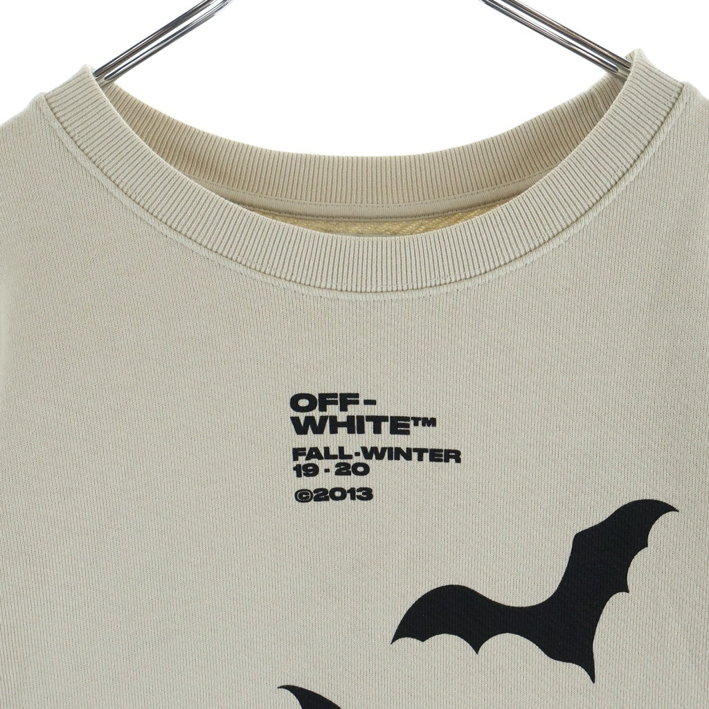 OFF-WHITE(オフホワイト) フロントプリント クルーネックトレーナー スウェット ベージュ #M