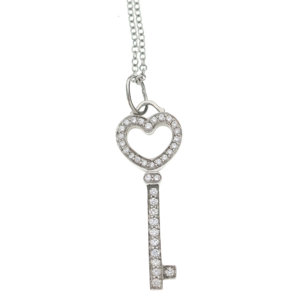 TIFFANY & Co.(ティファニー) ハートキー ダイヤ ネックレス Pt950 プラチナ レディース
