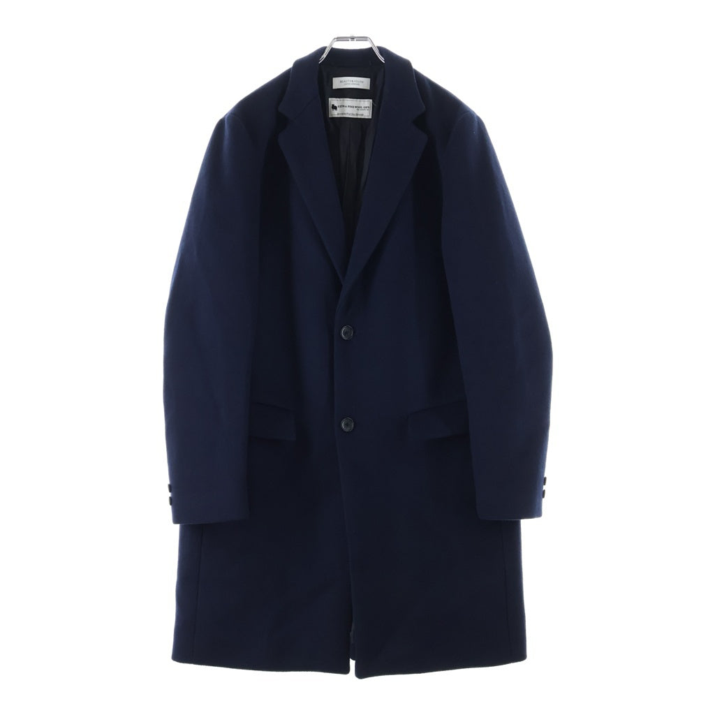 BEAUTY&YOUTH UNITED ARROWS(ビューティーアンドユースユナイテッドアローズ) ソリッドメルトンチェスターコート ロングコート ウール ネイビー 1225-139-8441 レディース