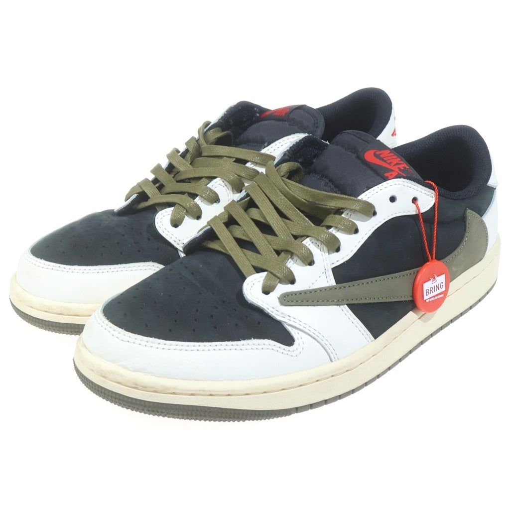 NIKE(ナイキ) ×TRAVIS SCOTT WMNS AIR JORDAN 1 LOW OG Medium Olive DZ4137-106 トラヴィススコット エアジョーダン1 ローカットスニーカー オリーヴ US10.5/27.5cm