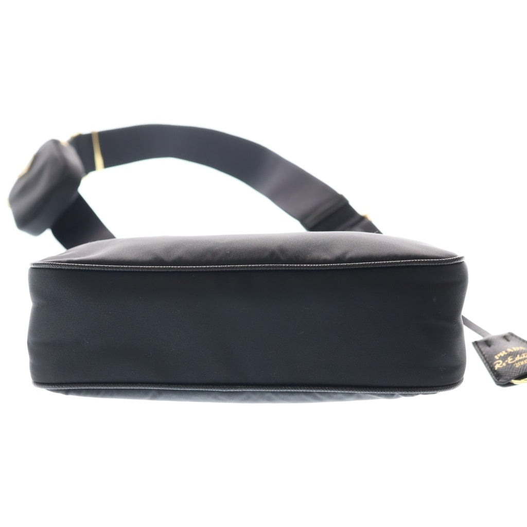 PRADA(プラダ) Re-Edition2005 ナイロン 2WAY ショルダーバッグ ゴールド金具 ハンドバッグ 1BH204 ブラック レディース