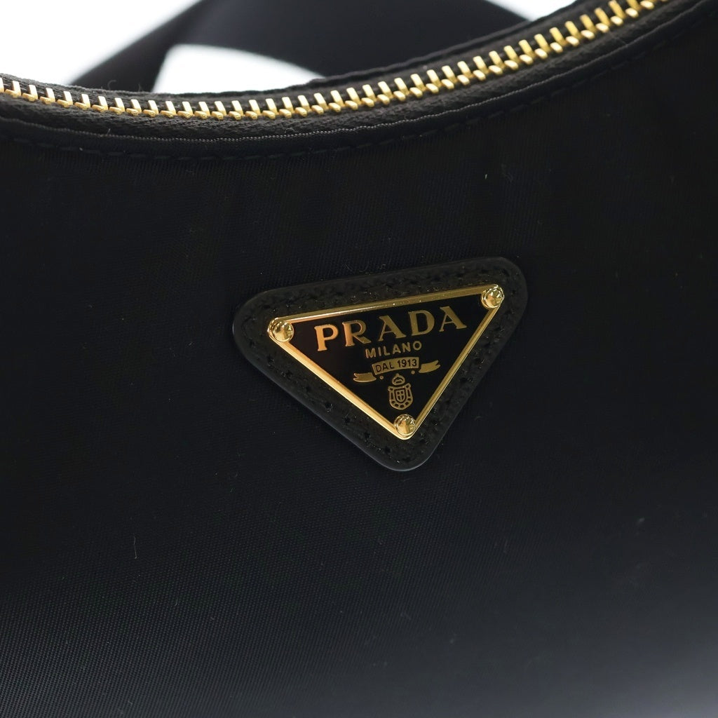 PRADA(プラダ) Re-Edition2005 ナイロン 2WAY ショルダーバッグ ゴールド金具 ハンドバッグ 1BH204 ブラック レディース