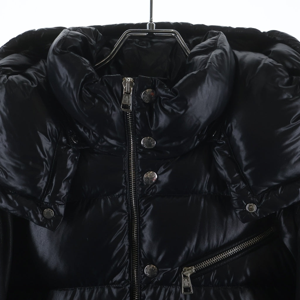 MONCLER(モンクレール) ベルコールダウンジャケット ブラック ナイロン×レザー #1 H20911A00190