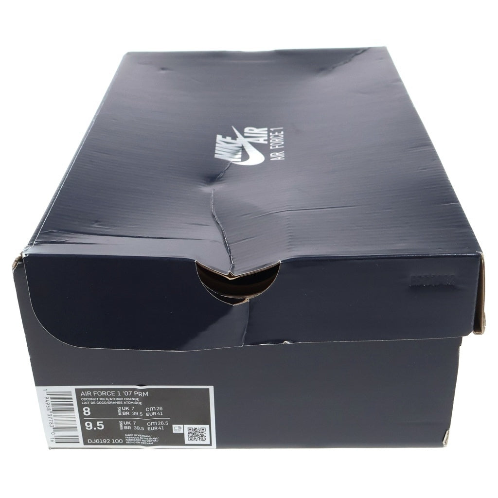 NIKE(ナイキ) AIR FORCE 1 07 PRM DAKTARI エアフォース1 07 プレミアム ダクタリ ローカットスニーカー ホワイト/オレンジ US8/26cm DJ6192-100