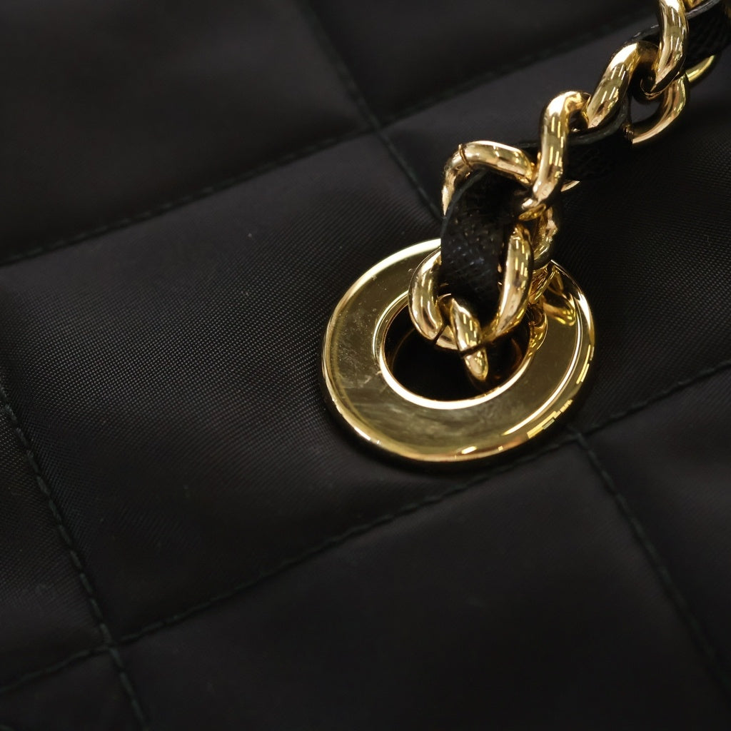 PRADA(プラダ) Re-Edition 1995 チェーンショルダーバッグ ハンドバッグ ブラック テスート ナイロン 1BG468 ゴールド金具 レディース