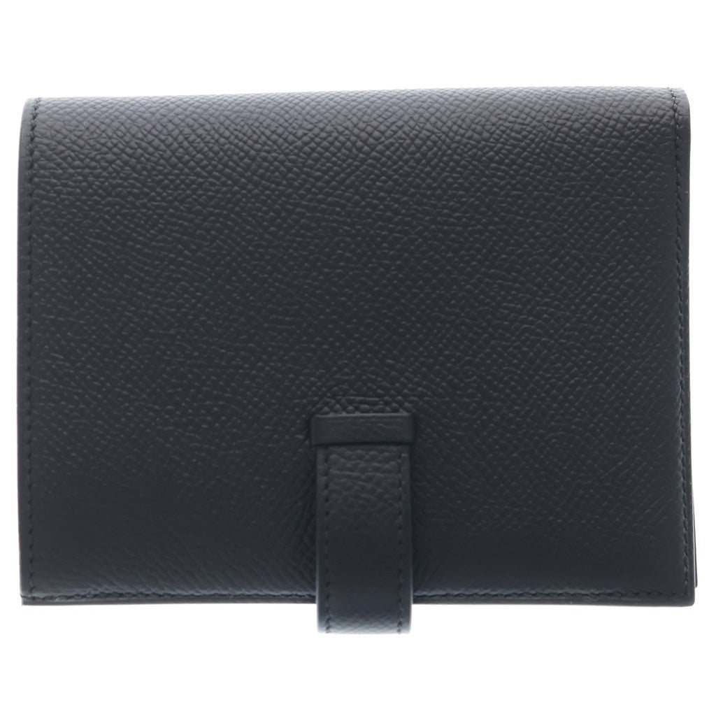 HERMES(エルメス) ベアンコンパクト エプソン ゴールド金具 W刻印 二つ折り財布 ブラック