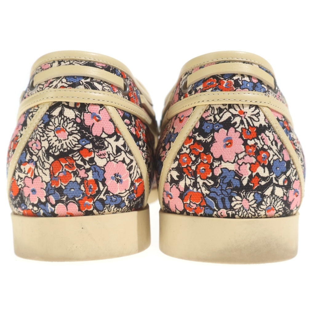 GUCCI(グッチ) フラワー キャンバス 総柄プリント デッキ ローカットシューズ ベージュ/ピンク 547641
