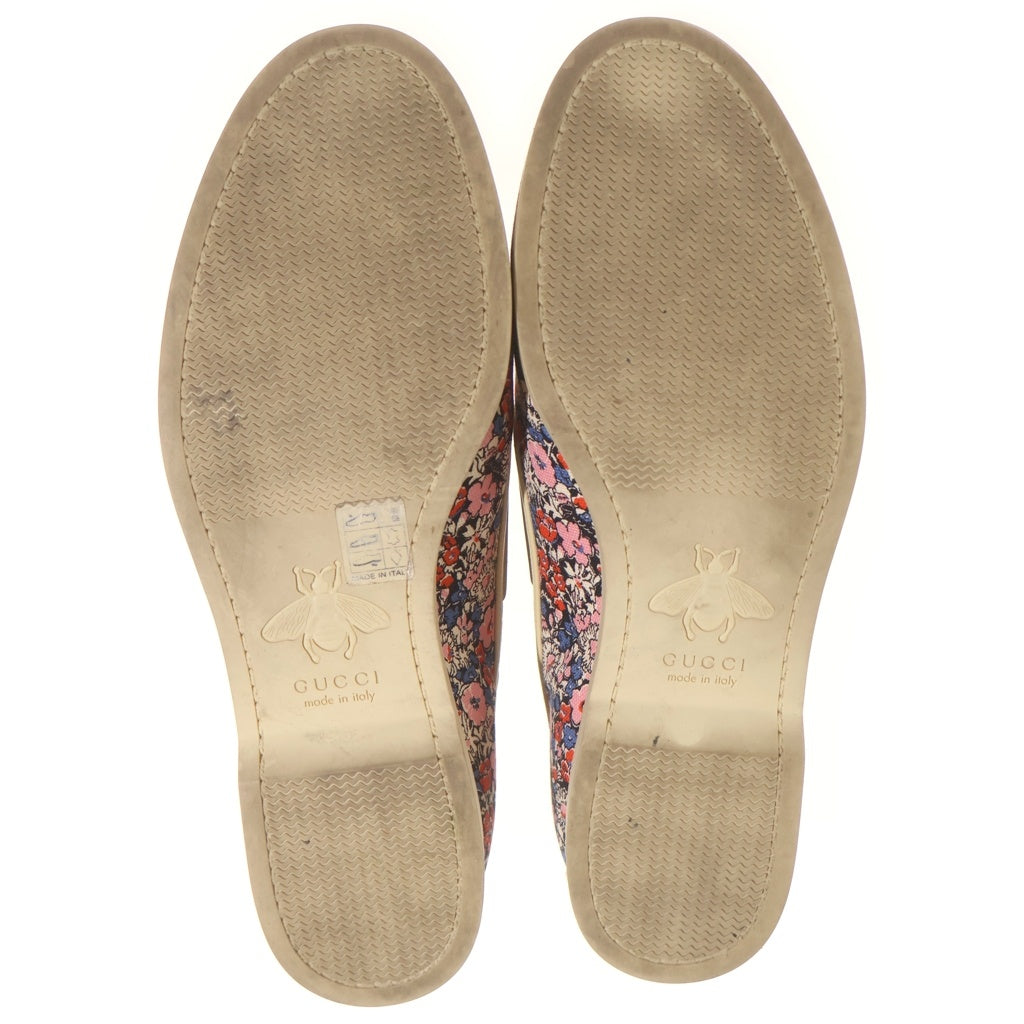 GUCCI(グッチ) フラワー キャンバス 総柄プリント デッキ ローカットシューズ ベージュ/ピンク 547641
