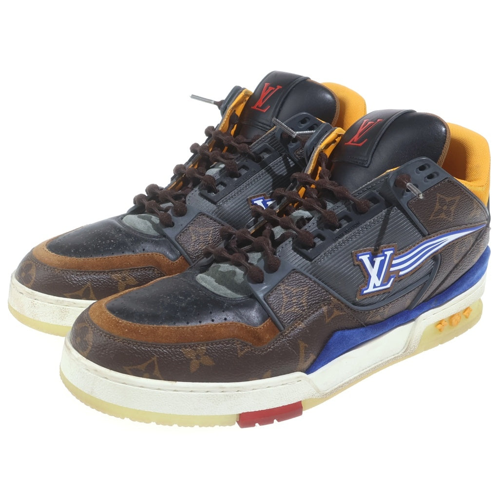 LOUIS VUITTON(ルイヴィトン) LVトレイナーライン モノグラム PVCレザー ハイカットスニーカー ブラウン GO0260