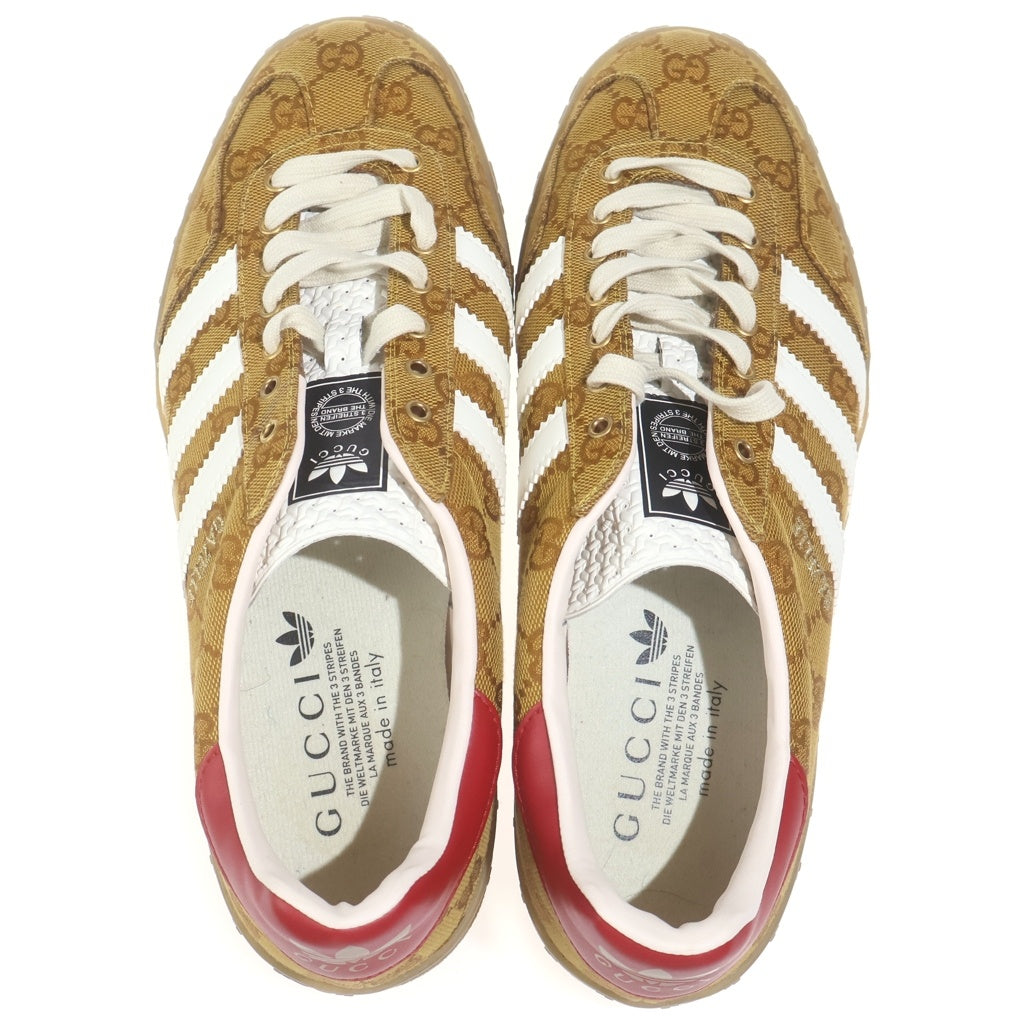 adidas(アディダス) ×GUCCI GAZELLE グッチ ガゼル GGキャンバス ローカットスニーカー ブラウン US10.5/28.5cm HQ8850