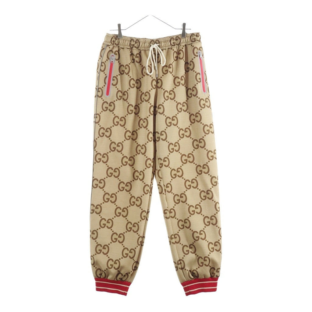 GUCCI(グッチ) グッチ100周年記念 ジャンボGG ネオプレン スウェット ジョガーパンツ トラックパンツ ブラウンベージュ #L 676473