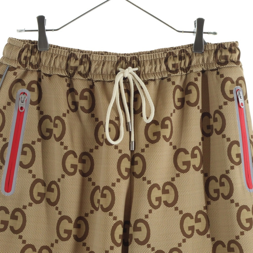 GUCCI(グッチ) グッチ100周年記念 ジャンボGG ネオプレン スウェット ジョガーパンツ トラックパンツ ブラウンベージュ #L 676473