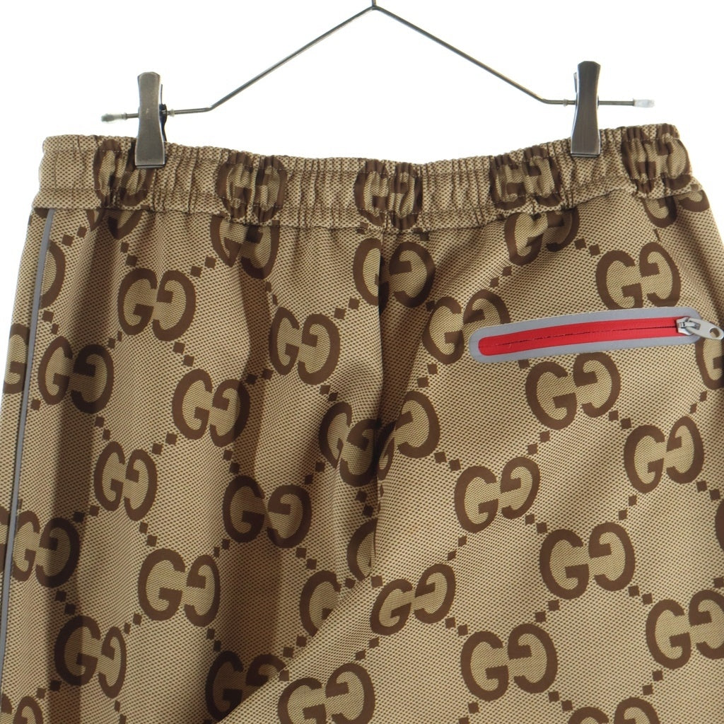 GUCCI(グッチ) グッチ100周年記念 ジャンボGG ネオプレン スウェット ジョガーパンツ トラックパンツ ブラウンベージュ #L 676473
