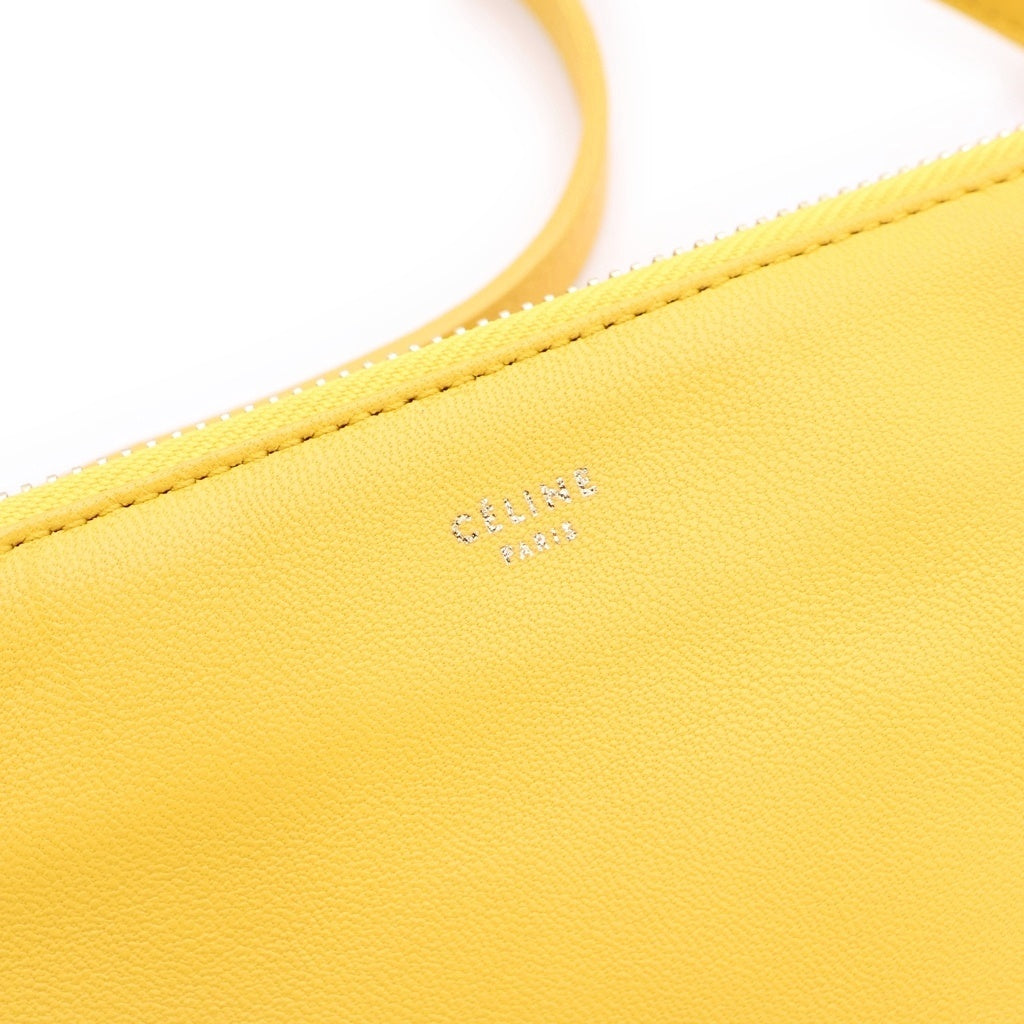 CELINE(セリーヌ) トリオ スモール レザー ショルダーバッグ ポーチ ポシェット イエロー レディース