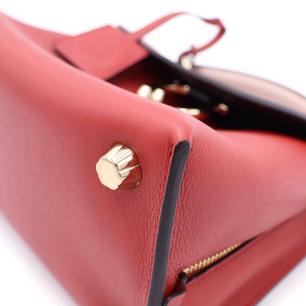 Salvatore Ferragamo(サルヴァトーレ フェラガモ) ジェットセット ガンチーニ レザー 2WAY ハンドバッグ ショルダーバッグ レッド レディース