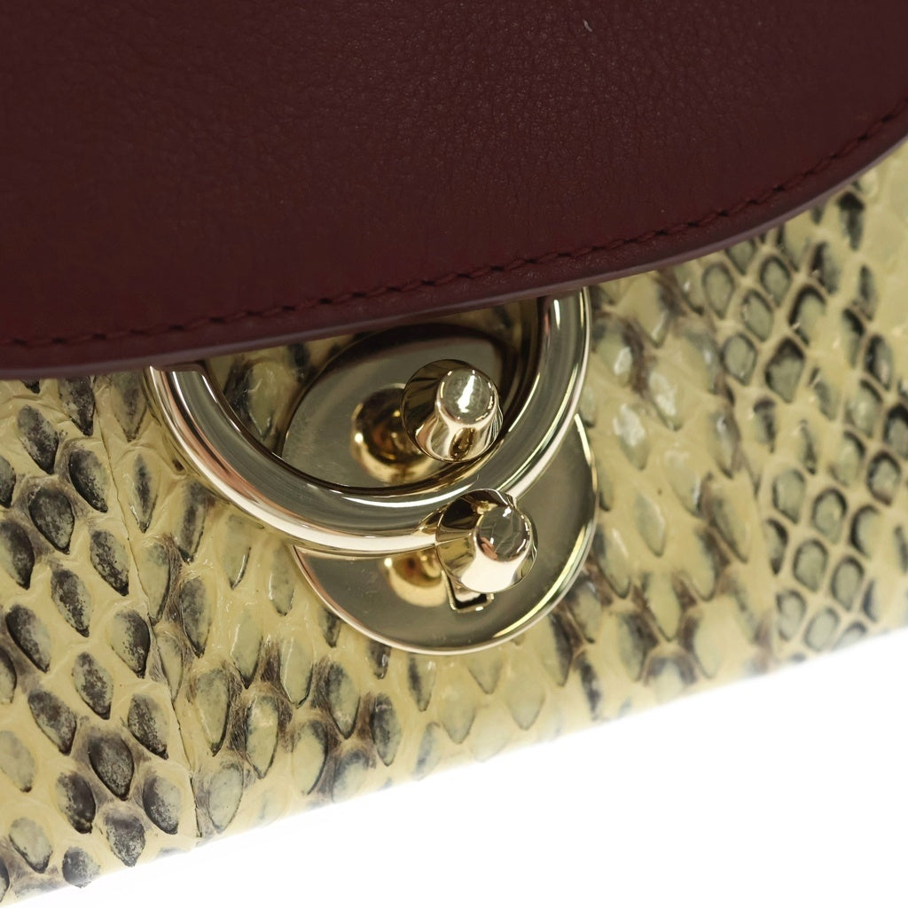 Salvatore Ferragamo(サルヴァトーレ フェラガモ) ジェットセット パイソン×レザー 2WAY ハンドバッグ ショルダーバッグ レッド レディース