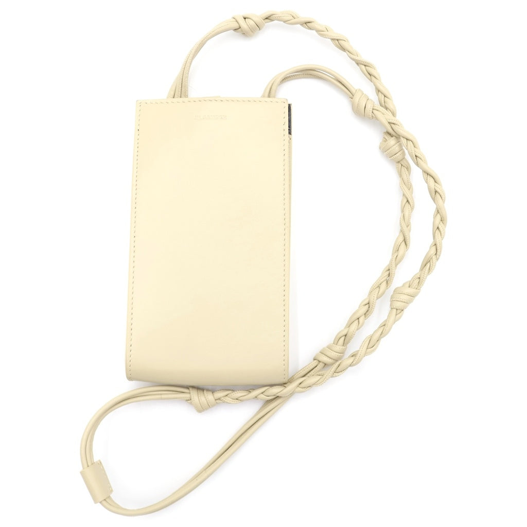 JIL SANDER(ジルサンダー) タングル スモール レザー ショルダーバッグ ポシェット フォンポーチ スマホケース ベージュ レディース
