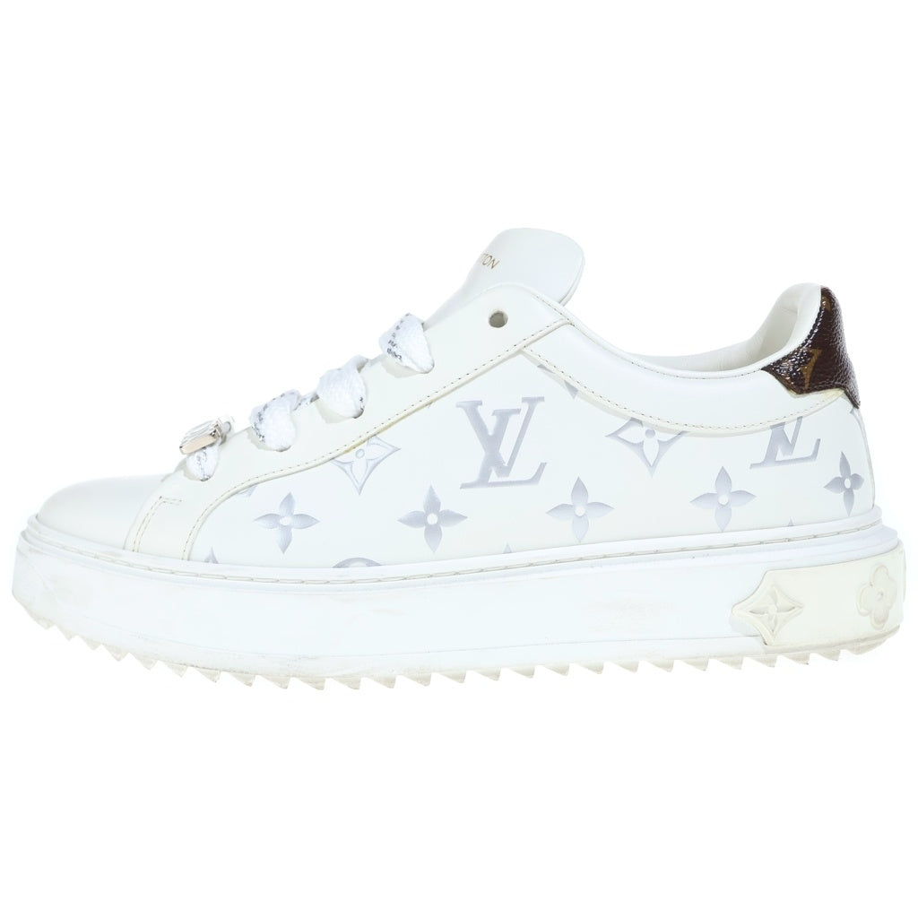 LOUIS VUITTON(ルイヴィトン) タイムアウトライン モノグラム レザースニーカー シューズ ロゴ ホワイト/ブラウン MS0291 レディース