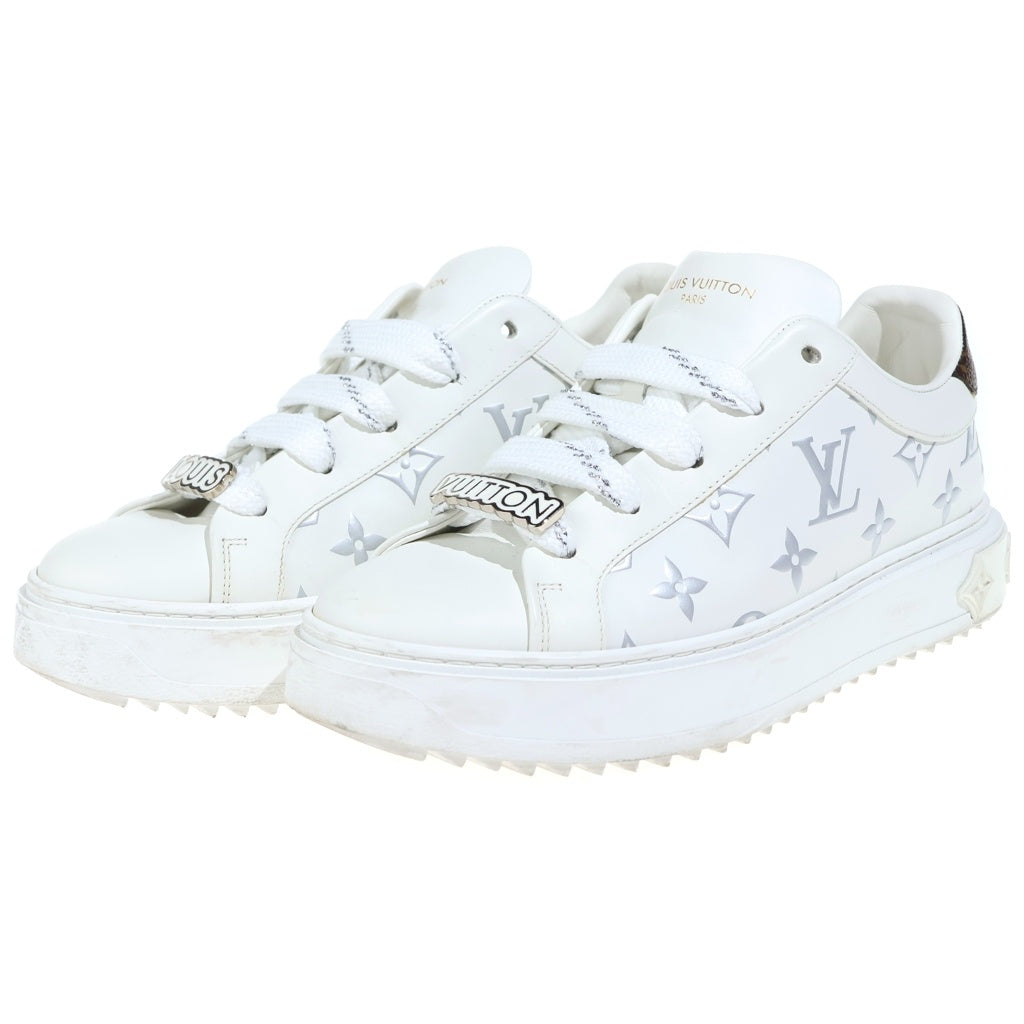 LOUIS VUITTON(ルイヴィトン) タイムアウトライン モノグラム レザースニーカー シューズ ロゴ ホワイト/ブラウン MS0291 レディース