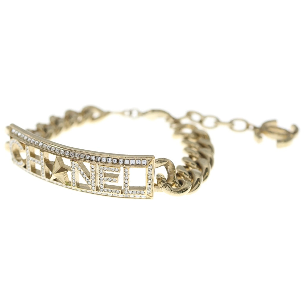 CHANEL(シャネル) ココマーク ロゴ ラインストーン ファレルコラボ GP ブレスレット A17C ゴールド