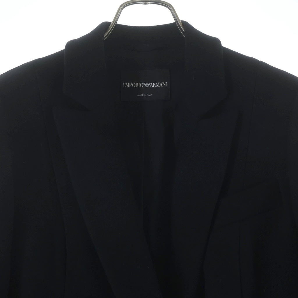 EMPORIO ARMANI(エンポリオアルマーニ) ウール ダブル チェスターコート ロングコート ブラック P2L10T P2602 レディース