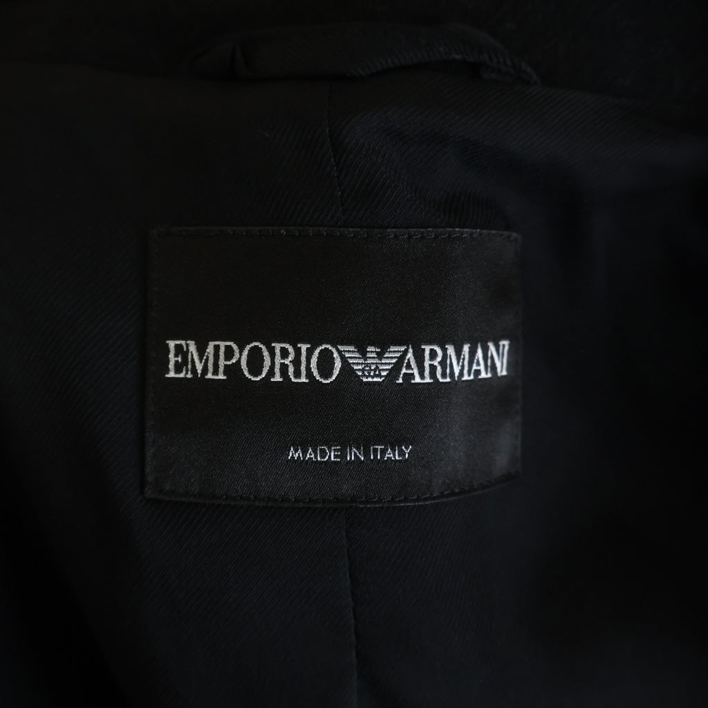 EMPORIO ARMANI(エンポリオアルマーニ) ウール ダブル チェスターコート ロングコート ブラック P2L10T P2602 レディース